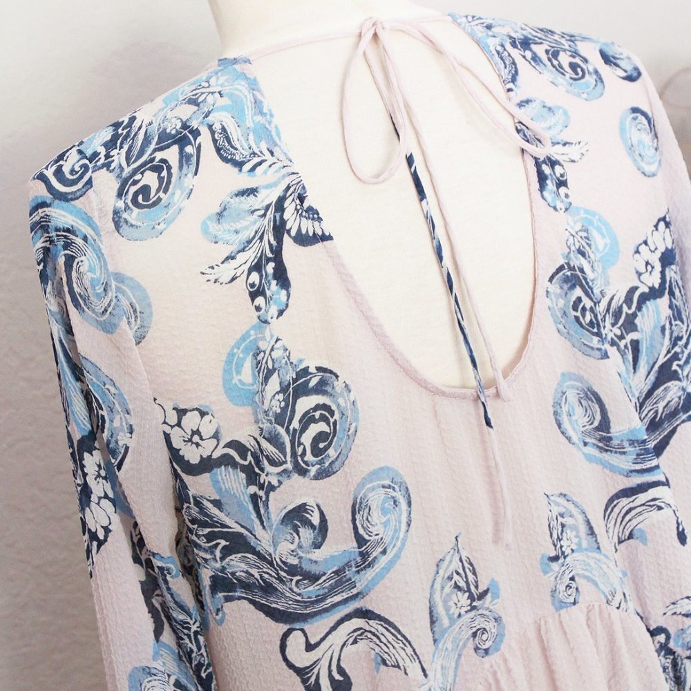 Free People Printed Symphony Sheer Swing Slip Dress in Petal Pink Combo S $98 - Picture 9 of 15